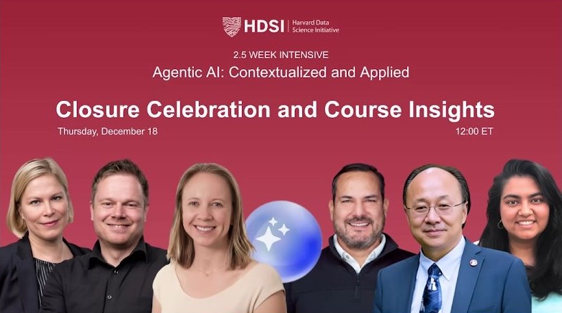 Closure celebration slide for the Agentic AI intensive, with the teaching faculty.